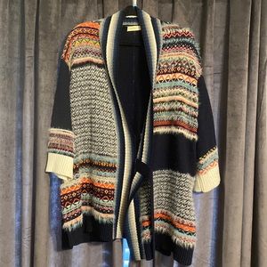Anthropologie Sleeping on Snow wrap style sweater